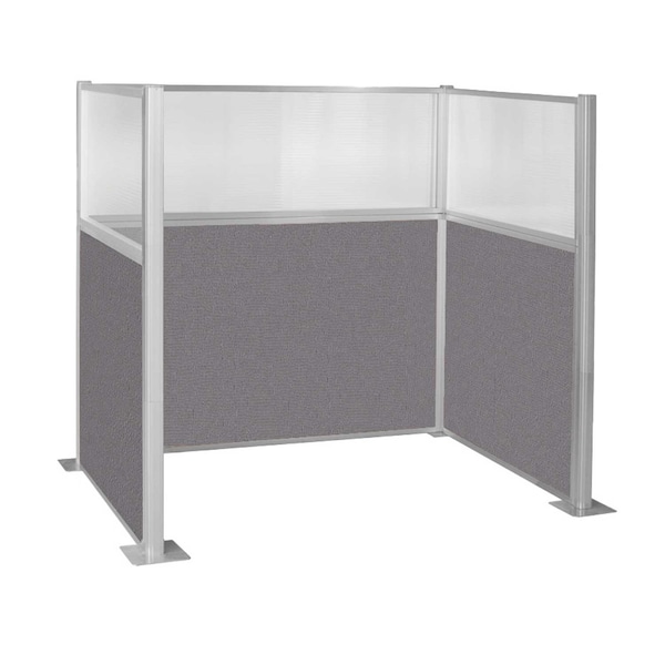 Pre-Configured Hush Panel Cubicle (U Shape) 6' x 4' W/ Window Slate Fabric